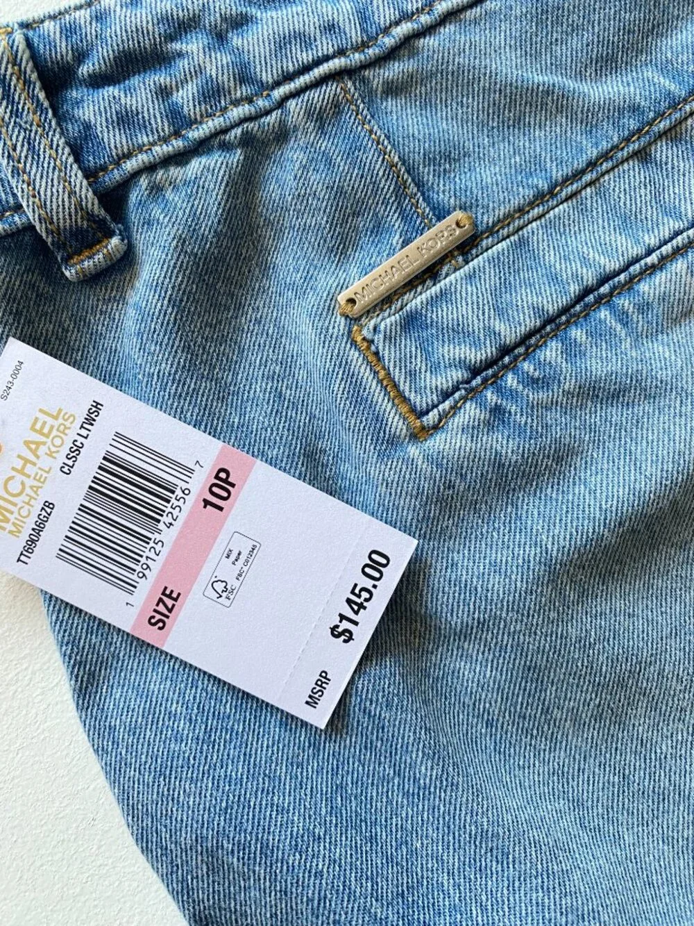 NWT Michael Kors Crop Wide Leg Jeans Denim Size 10 Petite